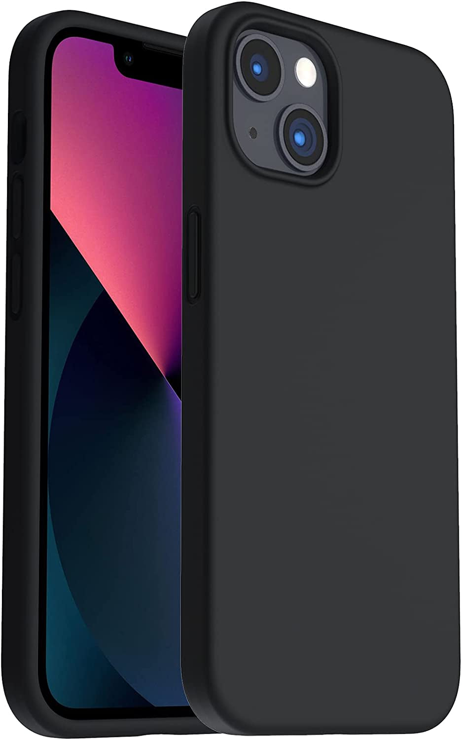 Designed for Iphone 13 Case, Shockproof Liquid Silicone-Black