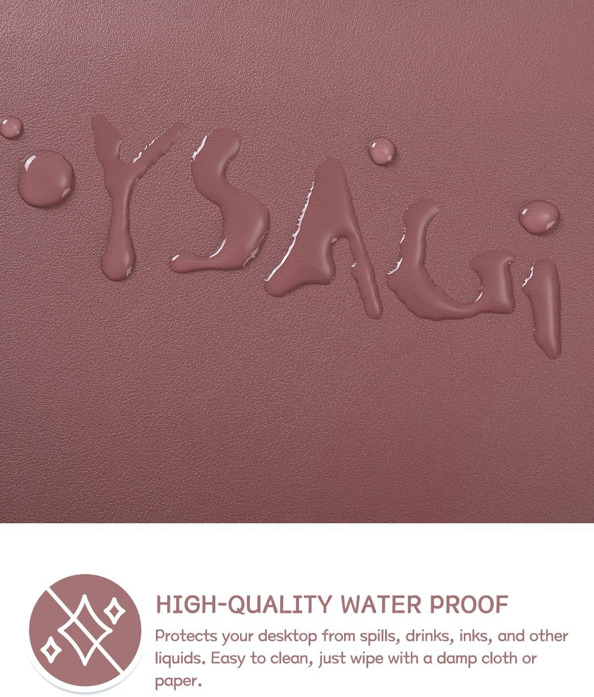 Non-Slip Leather Desk Pad L Size, Waterproof Laptop Computer Desk Keyboard Mat, Large Mouse Pad for Office/Work/Home/Decor (Dark Pink, 35.4" X 17")