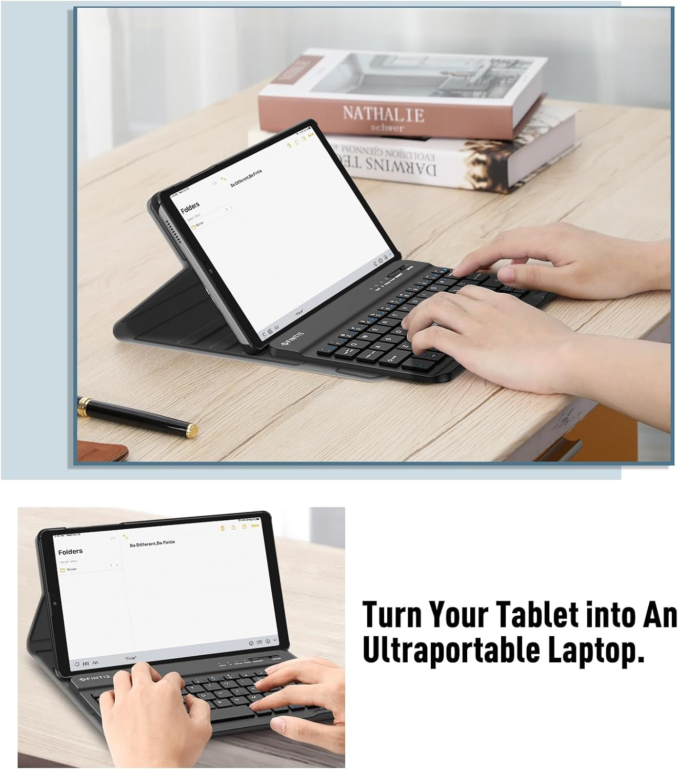 Keyboard Case for Samsung Galaxy Tab A7 Lite 8.7 Inch 2021, Black