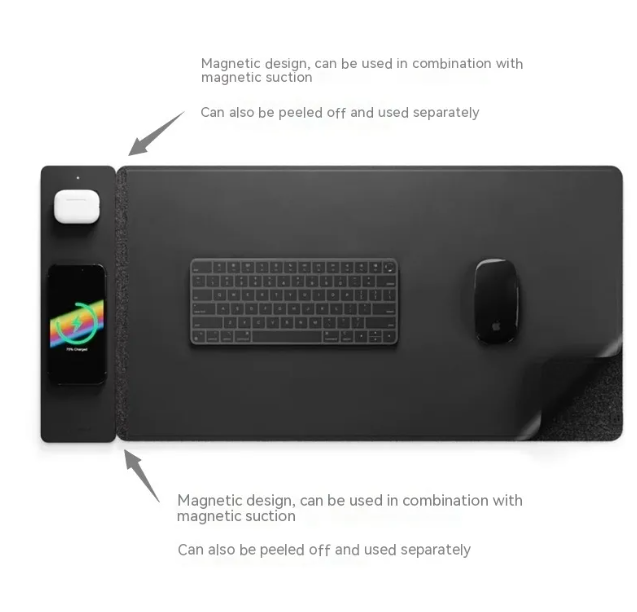 15W Magnetic Wireless Charger Mouse Pad