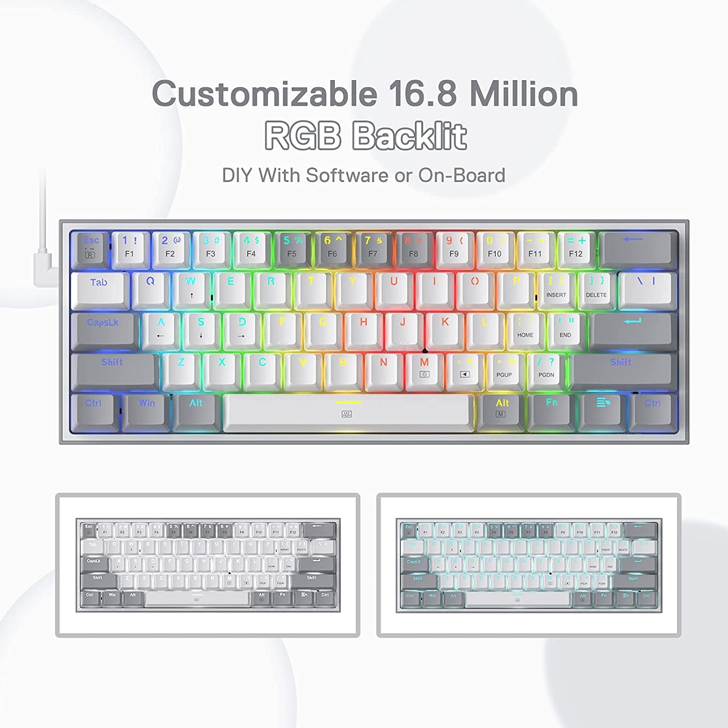 K617 Wired 60% Compact Hot-Swap RGB Mechanical Gaming Keyboard