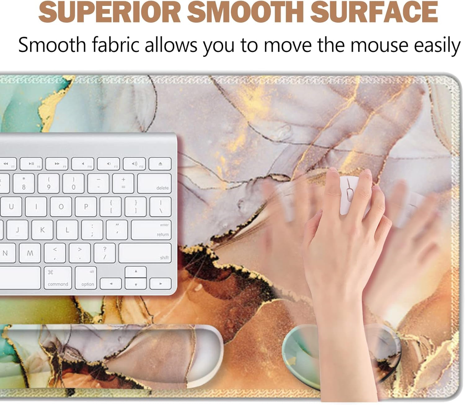 Large Gaming Mouse Pad, Keyboard Wrist Rest Pad & Wrist Support Mousepad Set, Stitched Edge, Extended, Non-Slip Base