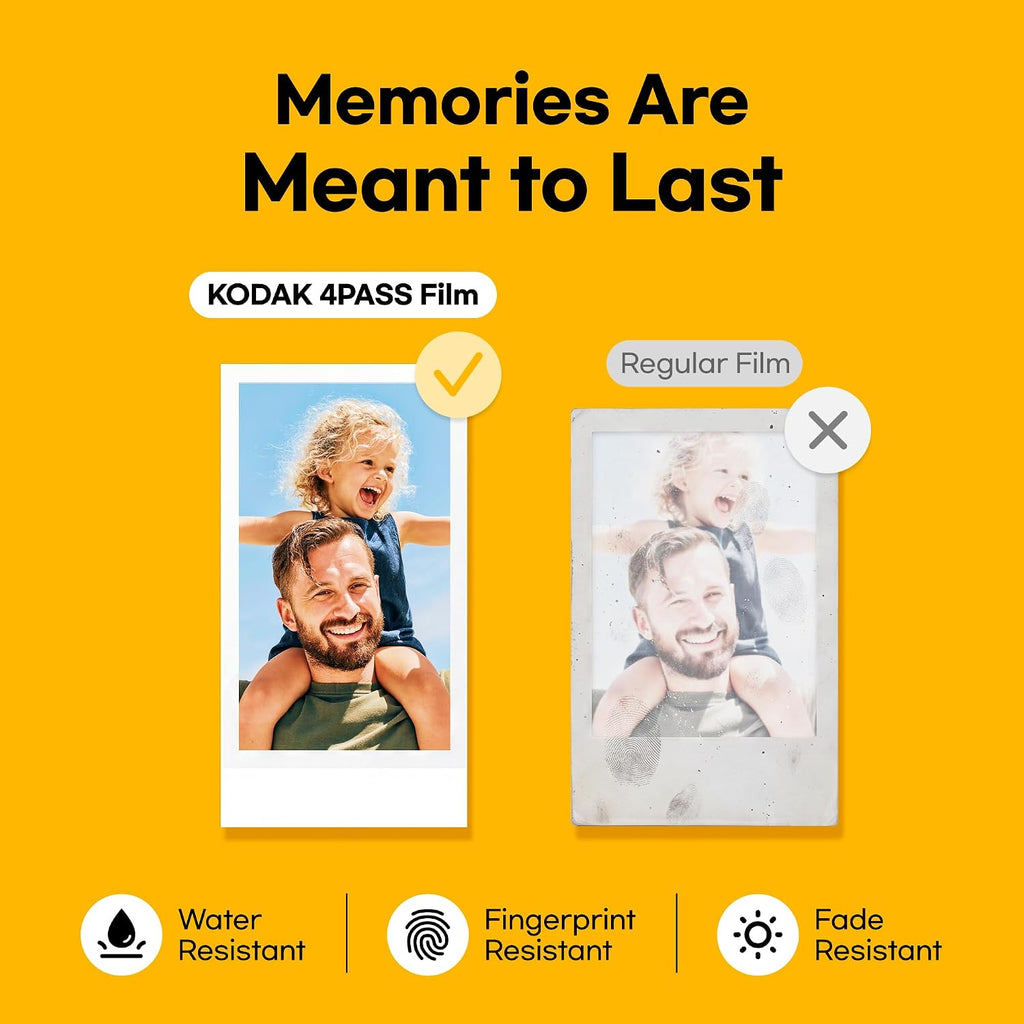 KODAK Mini 2 Retro 2X3 Portable Photo Printer, 4PASS, 38 Sheets, White