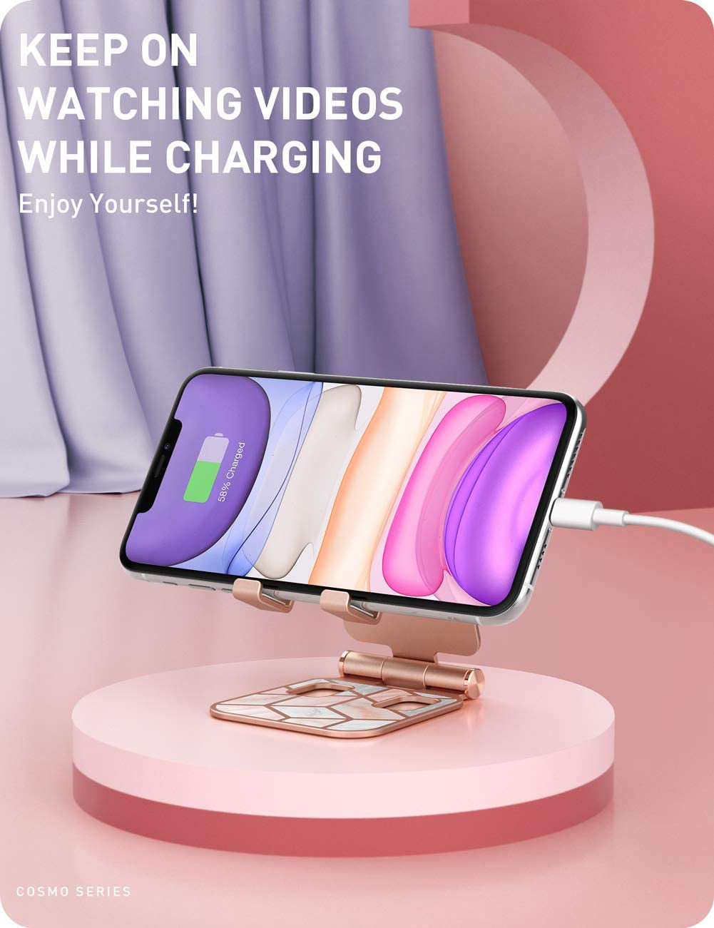 Cell Phone Stand for Desk, Phone Holder Fits All Phones, Marble