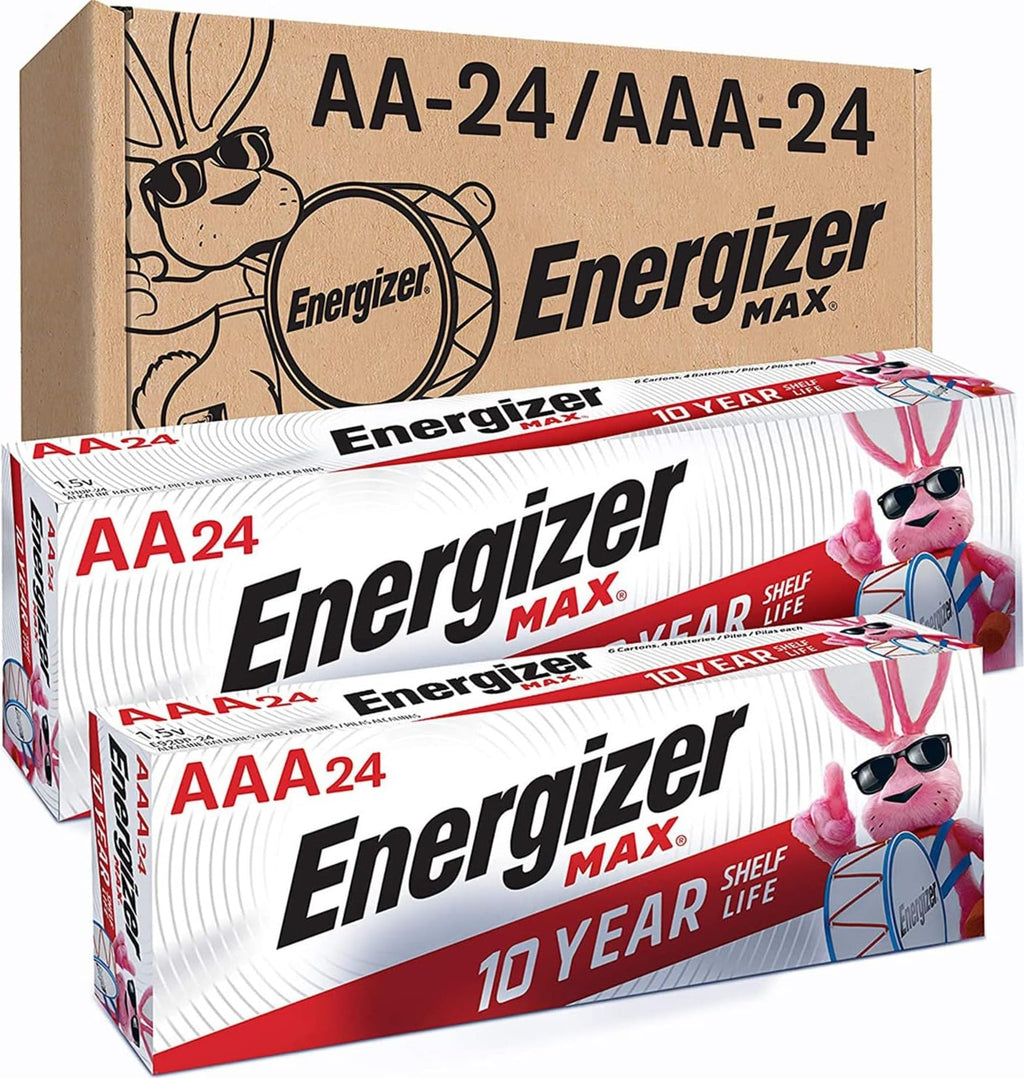 AA and AAA Batteries, 48 Count, Combo Pack Contains 24 Max Double a and 24 Max Triple a Batteries