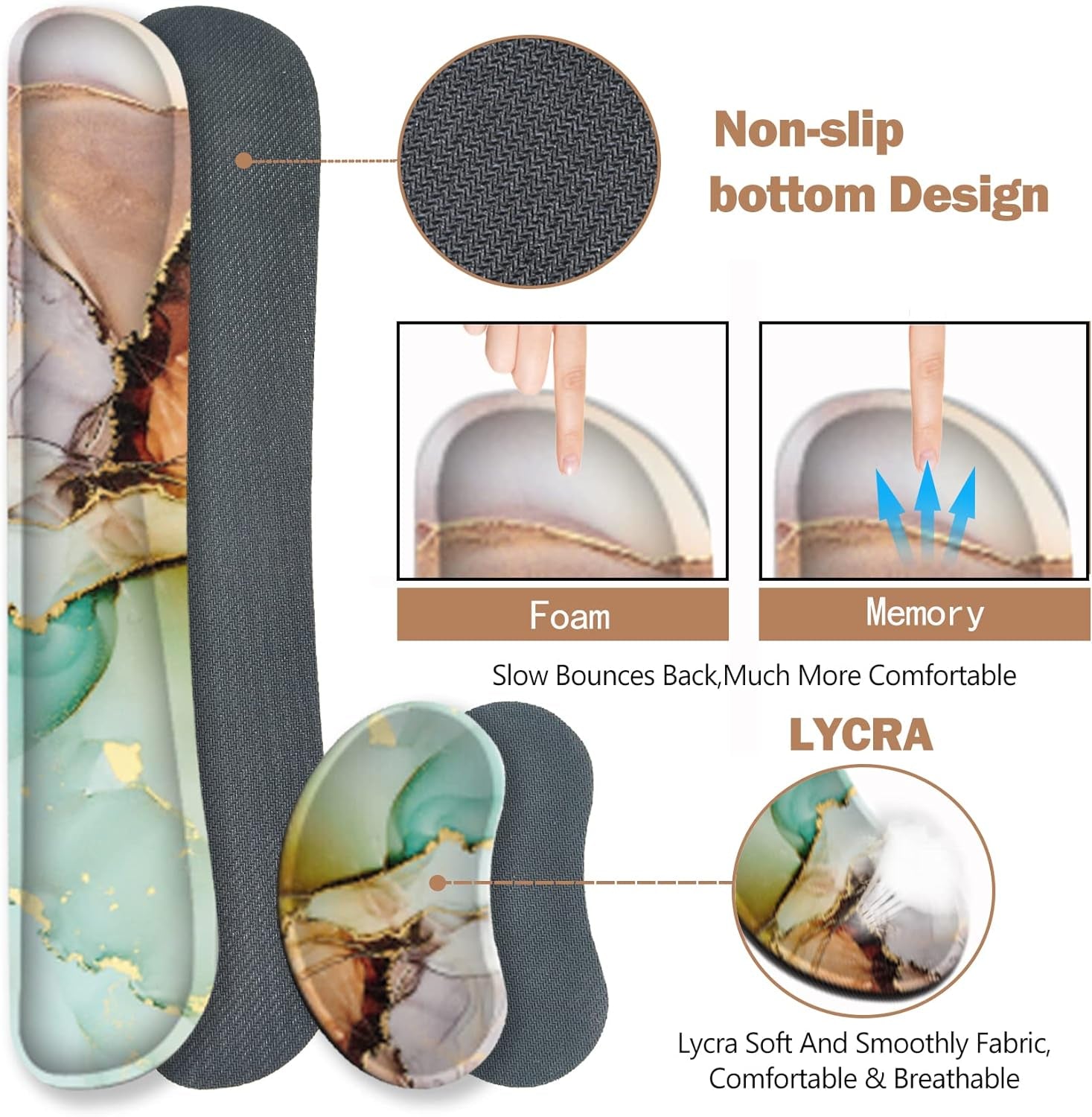 Large Gaming Mouse Pad, Keyboard Wrist Rest Pad & Wrist Support Mousepad Set, Stitched Edge, Extended, Non-Slip Base